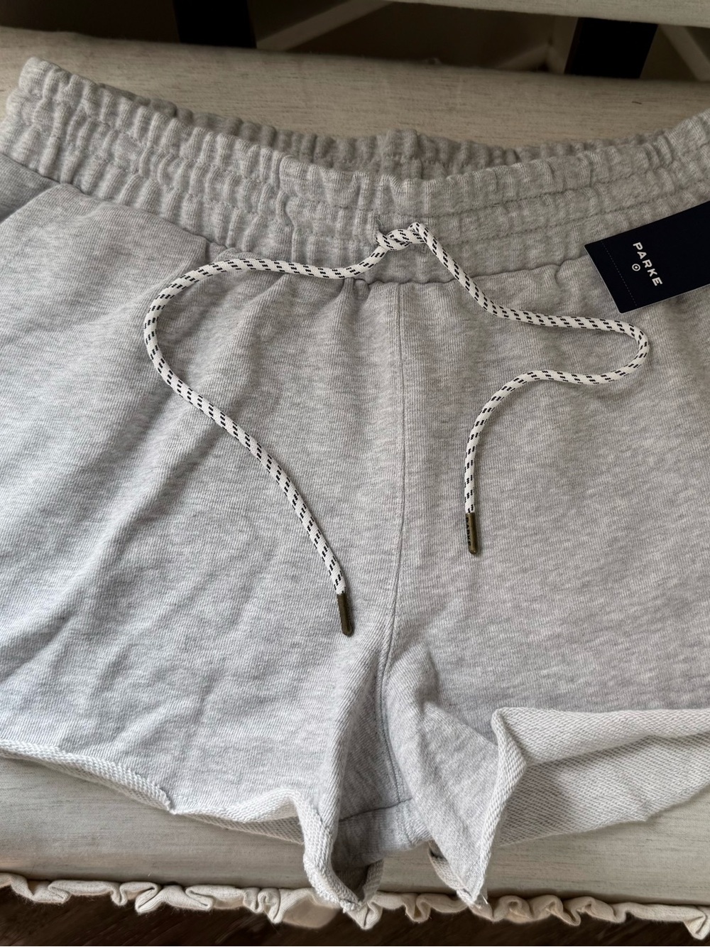 Parke X Target-Grey Athletic French Terry Lounge Shorts with Drawstring-Medium